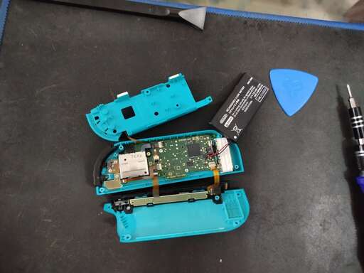 Picture of a disassembled Joycon controller