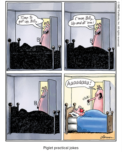Time to get up, Billy. / C’mon, Billy … up and at ’em! / click! / Aaaaaaaa!