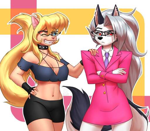Loona from Helluva Boss and Callie from SWAT Kats trade outfits